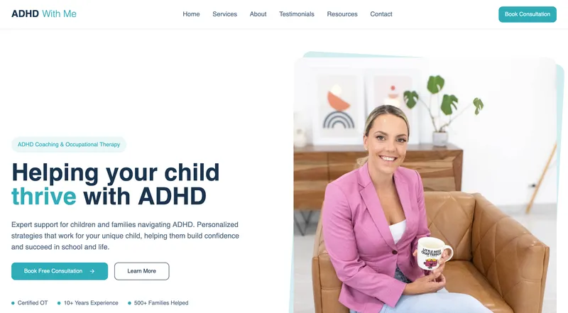 ADHD With Me website preview